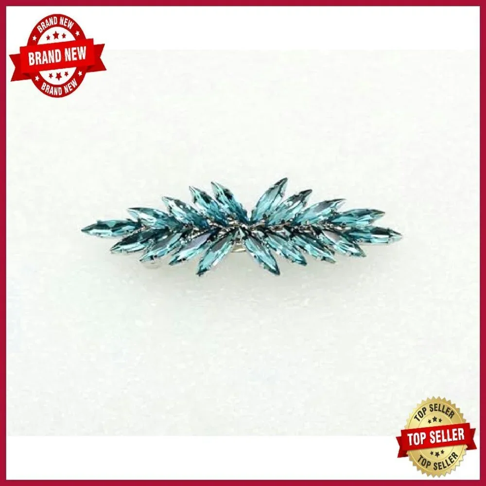 Sparkling Rhinestone Floral Hair Barrette Clip for Special Occasions